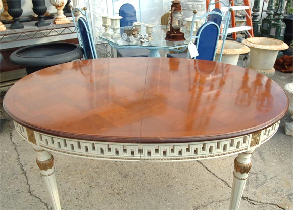 American French Oval Table Parquet Top