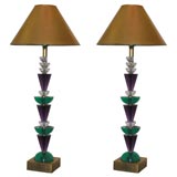 Memphis Lucite Table Lamps Memphis Lucite Table Lamps