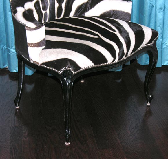 American Custom Zebra Skin Upholstered Chairs