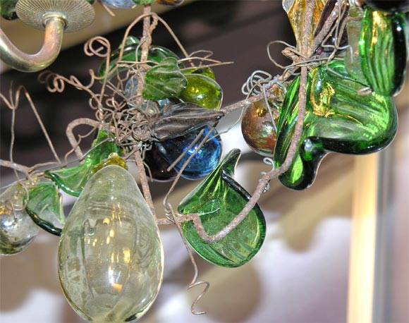Italian Murano Glass Fruit Chandelier For Sale