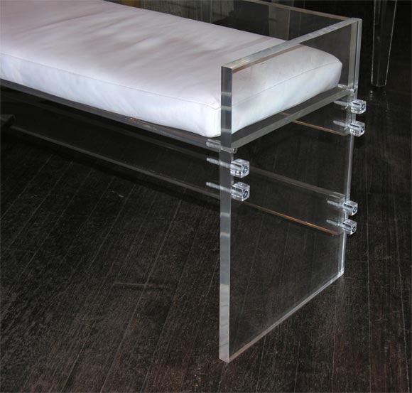 Late 20th Century Lucite Bench