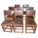 Set of Eight Leather Dining Chairs