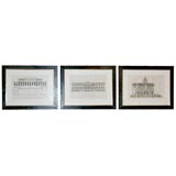 Set of Three 19th Century Architectural Prints