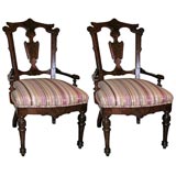 Antique pair eastlake style side chairs