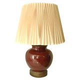 Pottery lamp deep red