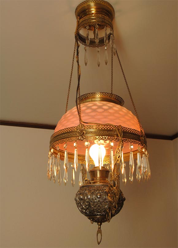 Victorian Chandelier with orignal handblown glass