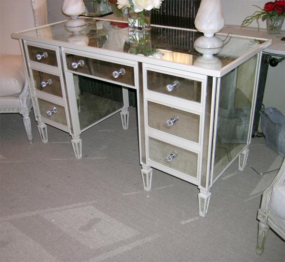 mirrored desk with drawers