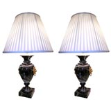 Pair of Italian Marble Neoclassical Lamps
