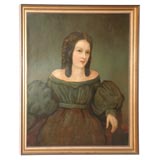 19THC PORTRAIT OF A YOUNG GIRL FROM NEW ENGLAND