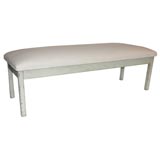19THC DAY BED/BENCH WITH HOMSPUN LINEN  TOP