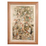 Antique "THE  CHRISTMAS  PUCK" LITHO/PRINT IN FRAME