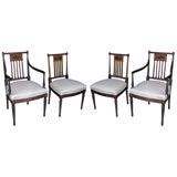 Set of Six Sheraton Mahogany & Inlaid Dining Chairs