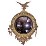 Regency Convex Mirror with Two Arm Sconce