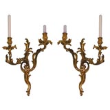 Fine pair of wall sconces, stamped with "c" crown
