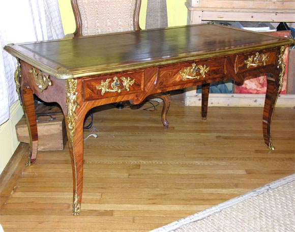 Fine Louis XV Ormolu-Mounted Marquetry Bureau Plat