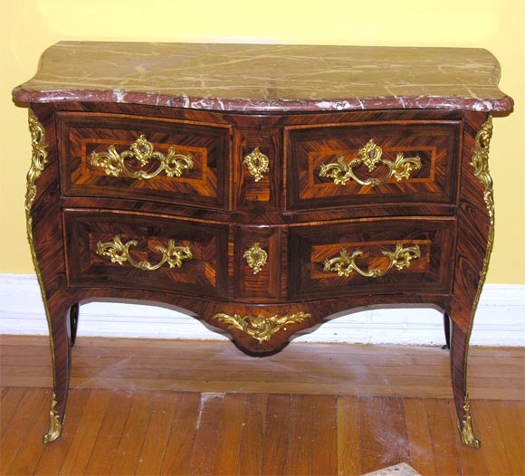 Louis XV Marquetry Commode, signed L. Delaitre