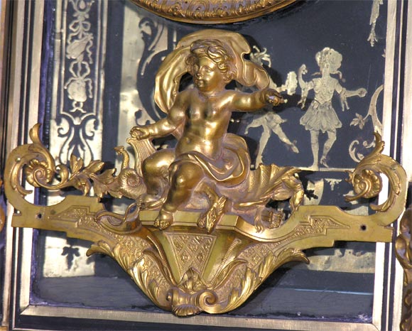 Louis XIV Ormolu-Mounted Boulle Marquetry Cartel and Pedestal For Sale 1