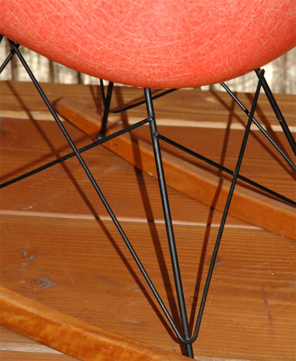 Salmon 1st production Zenith rope edge rocker by Charles Eames 1