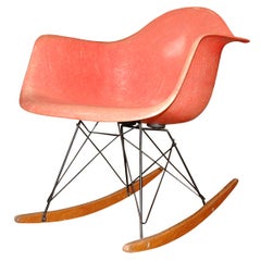 Salmon 1st production Zenith rope edge rocker by Charles Eames