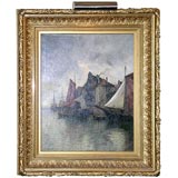 MID NINETEENTH CENTURY DUTCH HARBOR SCENE
