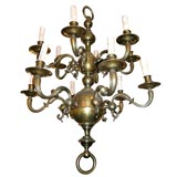 Anglo-Dutch Style 12 light Bronze Chandelier