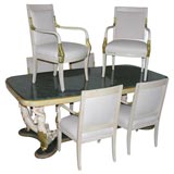 Vintage Dinning table with six arm chairs