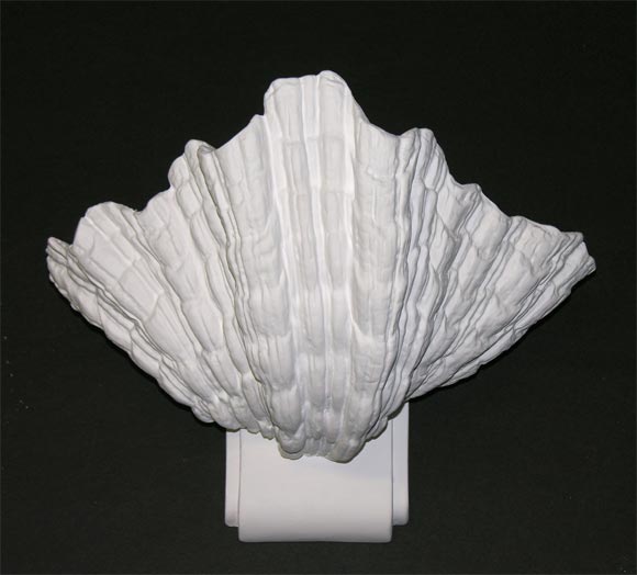 Pair of wall sconces by Serge Roche in shell form, in plaster after a model by Serge Roche.