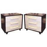 pair of parchment chest of drawers