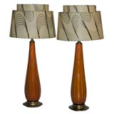 Pair of large Venetian glass table lamps