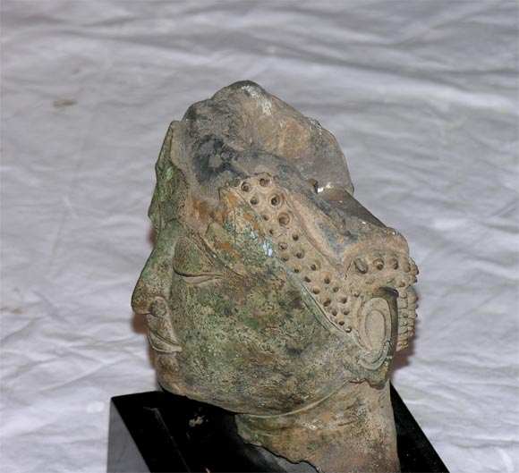 18th Century and Earlier Ancient and Serene South East Asian Bronze Buddha Head