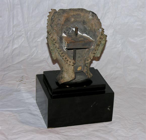 Ancient and Serene South East Asian Bronze Buddha Head 3
