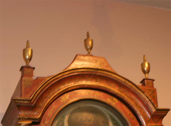 Red Chinoiserie Grandfather Clock 1