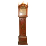 Antique Red Chinoiserie Grandfather Clock