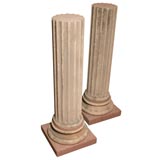 Pair Fluted Marble Columns