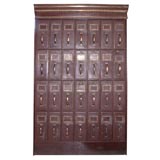 Antique steel filing cabinet with copper pulls