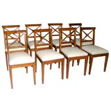 Eight cherry dining chairs