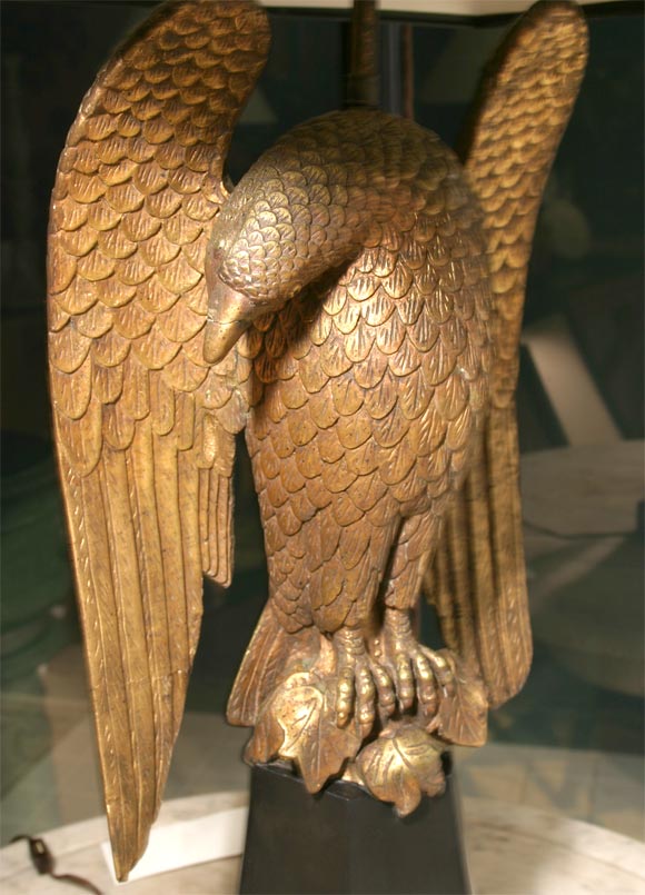 Eagle Lamp on Black Base