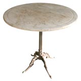 Marble Topped Table on Iron Base