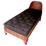 Antique A red-lacquered and gilded Chinese chaise
