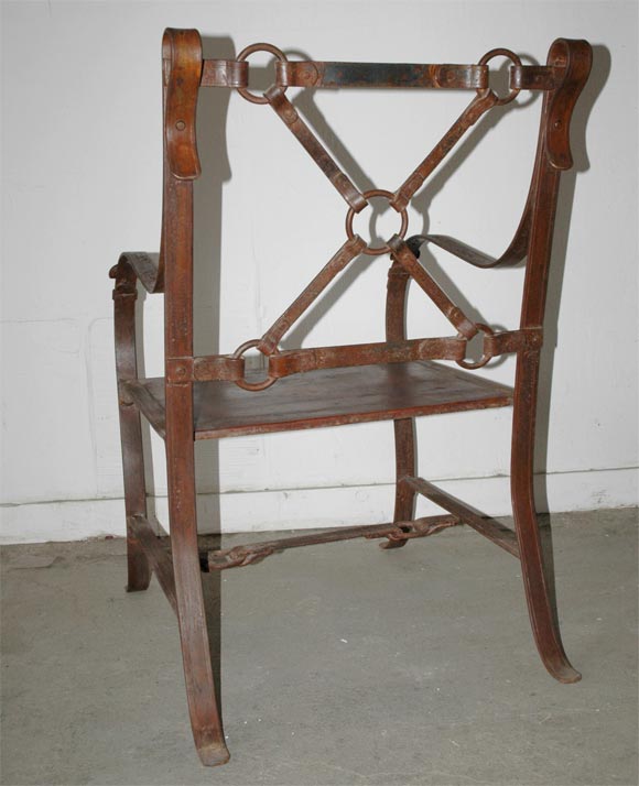 Hermes-Style Hand-forged Metal Chair 4
