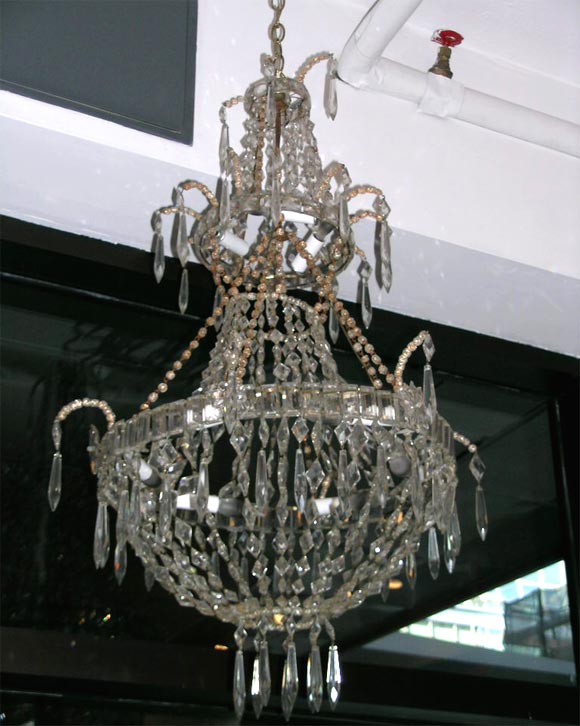 #1097 Three-Tier Crystal Bell Shaped Chandelier