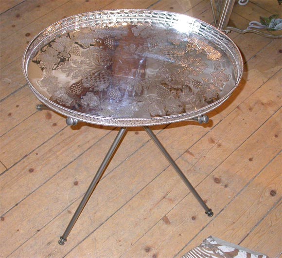 Pair of Sheffield Silver Plate Butler Tray Tables