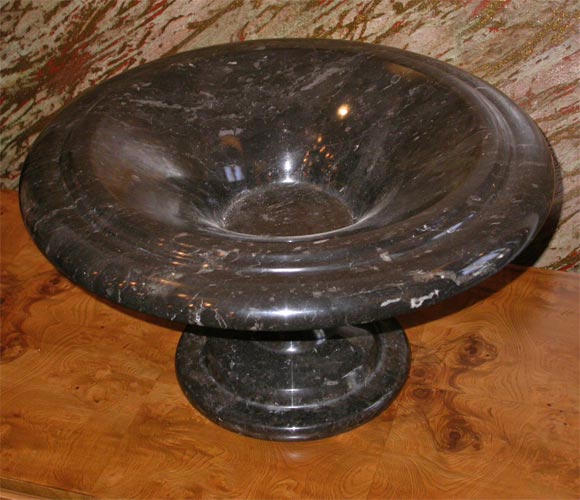 Pair of Black Marble Urns
