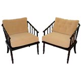 Pair of faux bamboo style lounge chairs