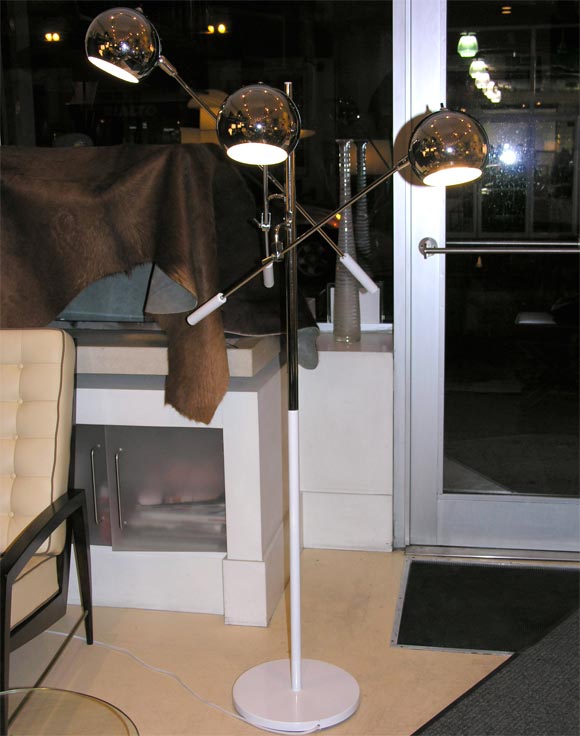 Three Head Chrome Floor Lamp