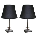 Pair of Bakelite 
Chrome Lamps