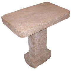 Antique Cut Stone Pedestal Table
