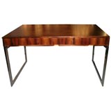 Writing Desk in Brazilian Rosewood with Chrome Base
