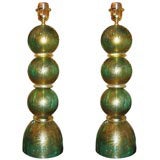 Green Murano Glass Lamps Green Murano Glass Lamps