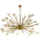 Starburst chandelier with glass flowers by Lightolier